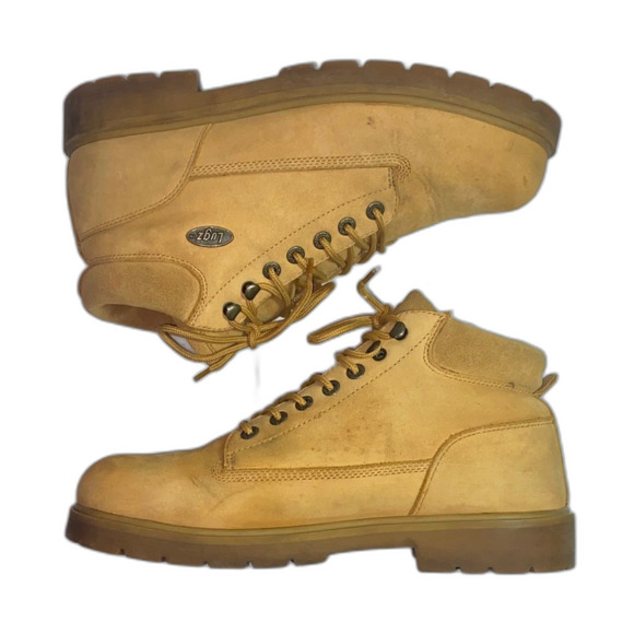 Lugz Steel Toe Tan Work Boots Men’s Size 12 Beige Construction Boots Workboots